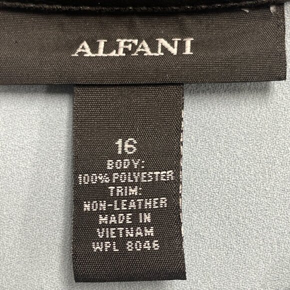 Alfani Womens Blue Polyester Button-Down Long-Sleeve Blouse Size 16 - Picture 6 of 7